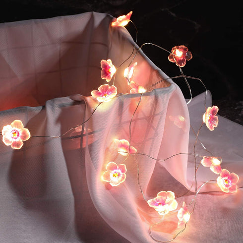 Mudder 2 Pieces Cherry Blossom Lights LED Flower String Light Blossom Decor Battery Wire Fairy LED Garland for Birthday Wedding Bedroom Party Deco...