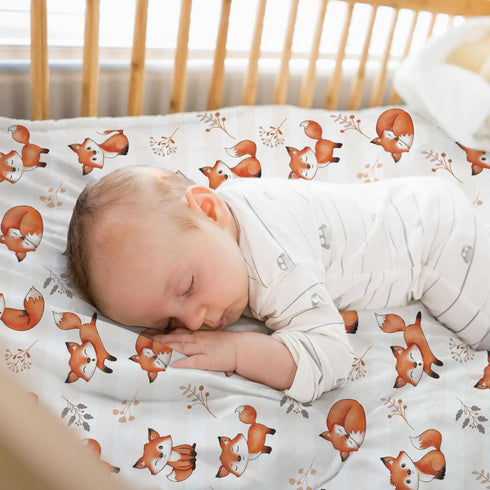 SANDJEST Fox Baby Blankets for Girl Boy - 30 x 40 Minky Blanket with Double Layer Dotted Backing for Infant Nursery Newborn Toddler...