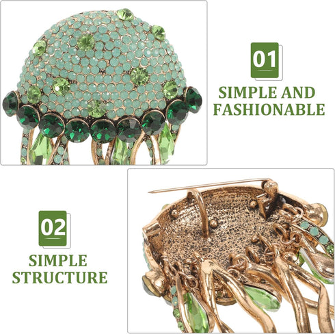 GALPADA Rhinestone Jellyfish Brooch Women Brooch Pin Creative Costume Decorative Accessory...