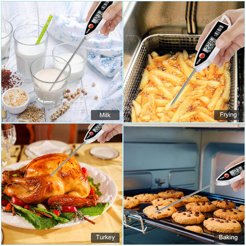 Meat Food Thermometer, Digital Candy Cooking Thermometer, Kitchen Cooking Thermometer Instant Read for BBQ Grill, Oil, Milk, Bath Water, Deep Fry,...