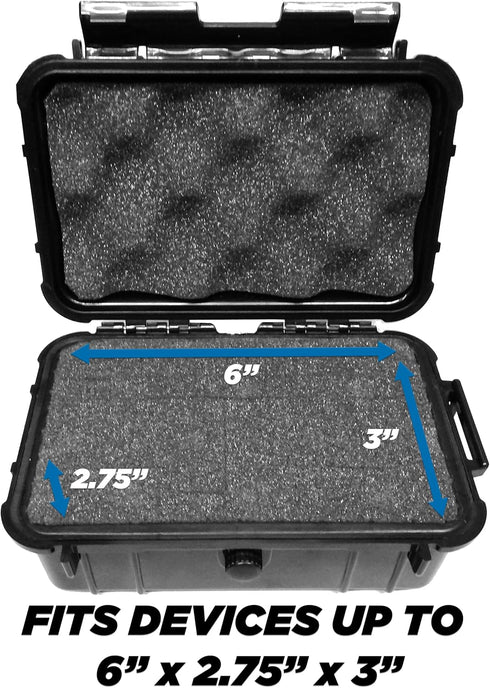 CASEMATIX 8" Waterproof Small Hard Case with Customizable Foam for Portable Electronics, Tools and Accessories - Hard Shell Small Plastic Case wit...