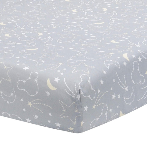 Disney Baby Mickey Mouse Gray/Yellow Celestial Fitted Crib Sheet by Lambs & Ivy...