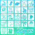 22 Pieces Baby Shower Stencils for Painting Cute Small Onesie Stencils Mixed Animal Stencils Baby Theme Painting Templates for Painting on Fabric ...