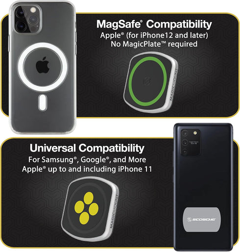 Scosche MP2CUPM-SP MagicMount Pro2 Cup Holder Magnetic Cell Phone Holder Car Mount Kit Compatible with MagSafe, iPhones, Galaxy, Pixel & All Smart...