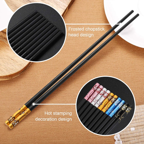 Chopsticks10 Pairs Reusable Fiberglass Chopsticks,Non-Slip Chopsticks,Lightweight Chop Sticks,Dishwasher Safe, Chinese style Japanese Food Cooking...