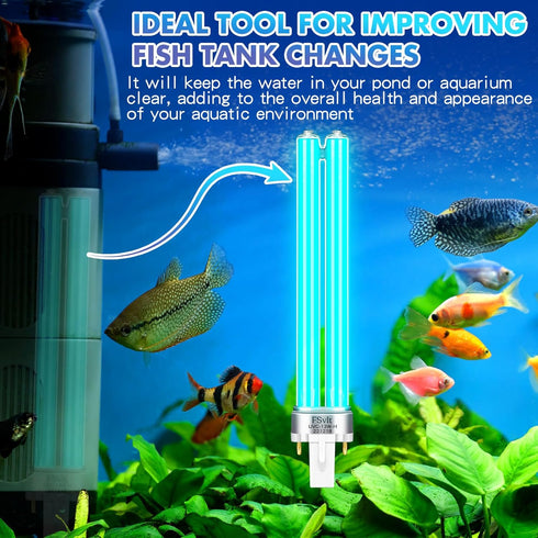 2 Pcs G23 Base 13 Watt UV Light Bulb Compatible with Jebao Pond Sunsun 2 Pin Base UV Light for Aquarium Compatible with Sunsun JUP 23 Grech Aquari...