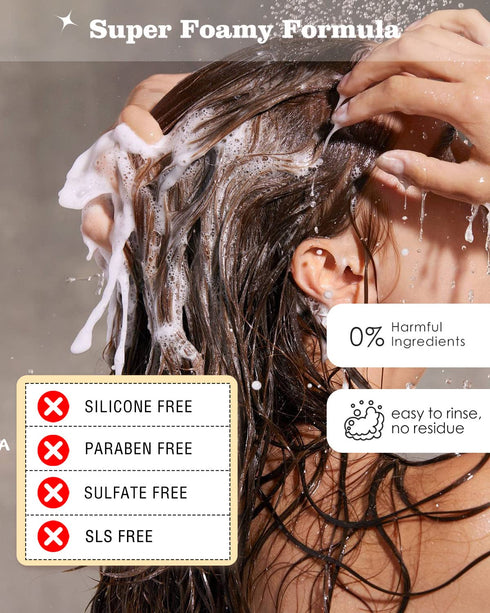 6Pcs Shampoo Bars for Hair with Conditioner Effective (8.46oz), Natural Ingredients Solid Shampoo, Sulfate Free, Plastic Free, Travel Friendly...