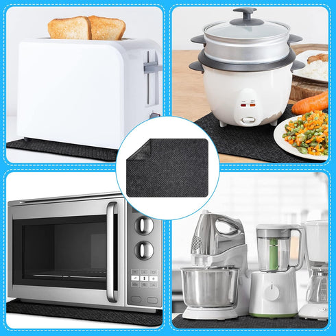 4 Pcs Heat Resistant Mat for Air Fryer Kitchen Countertop Heat Protector Mat Kitchen Appliance Mats Non Slip Heat Proof Mat Non Stick Black Coffee...