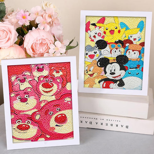 LOVKIDS Diamond Painting Kit for Kids, 2 Pack Diamond Art Activity with 5D Gem, Large 7 x 7 Inches DIY Arts and Crafts Gifts for Kids Age 6, 7, 8,...