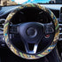 3 Pack Boho Steering Wheel Cover with Car Cup Holder Coasters Universal Baja Hippie Bohemian Style Steering Wheel Covers Cute Car Steering Wheel C...