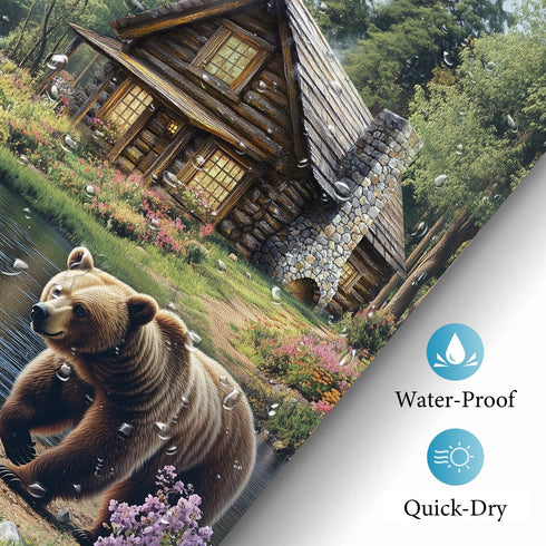 iTapnoom Rustic Bear Shower Curtains, Farmhouse Lake Country Lodge Cabin Fabric Shower Curtain for Bathroom, Camp Woodland Bathroom Accessories De...