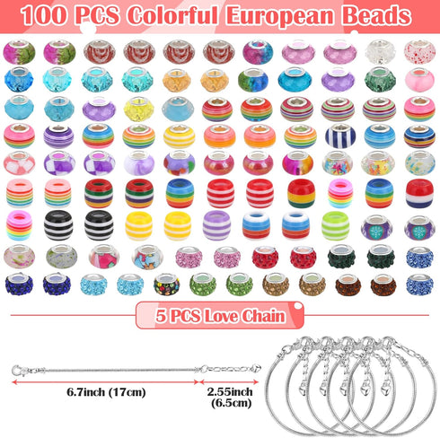 Lezmarket 208 Pcs Charm Bracelet Making Kit for Girls, Unicorn Mermaid Crafts Gifts Set, Charm Bracelets Jewelry Making Kit for 8-12 Age Girl Chri...