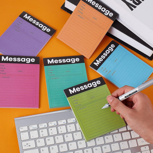 Phone Message Pad Telephone Message Sticky Notes 3.5 x 4.7 Inch Self Adhesive Message Book for Home Office School Supplies (Cute Color, 6 Pack)...