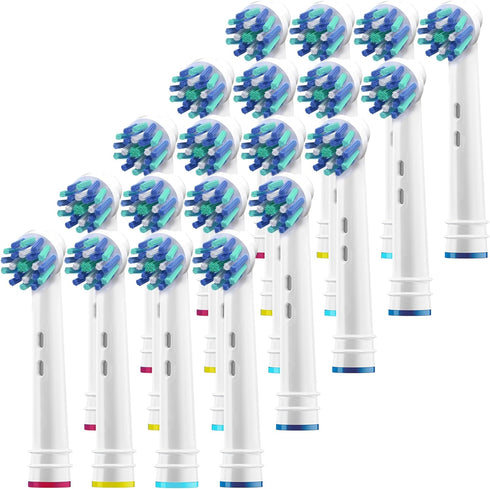 Replacement Brush Heads for Oral B- Pack of 20 Cross Generic Electric Toothbrush Heads for Oralb Braun- Crossact Toothbrushes Compatible with Most...