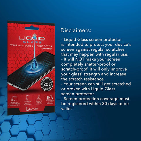 Luvvitt Liquid Glass Screen Protector With $250 Screen Protection - Scratch Resistant Wipe On Coating for All Smartphones Tablets Smartwatches - U...