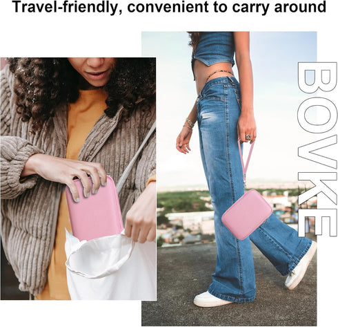 BOVKE Carrying Case Compatible with Fujifilm X100VI / X100V Digital Camera, Extra Mesh Pocket for Charging Cables, Pink...