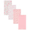 Buttons and Stitches Cudlie 4 Pack Receiving Blankets, Soft Receiving Blankets for Baby Boy and Baby Girl...