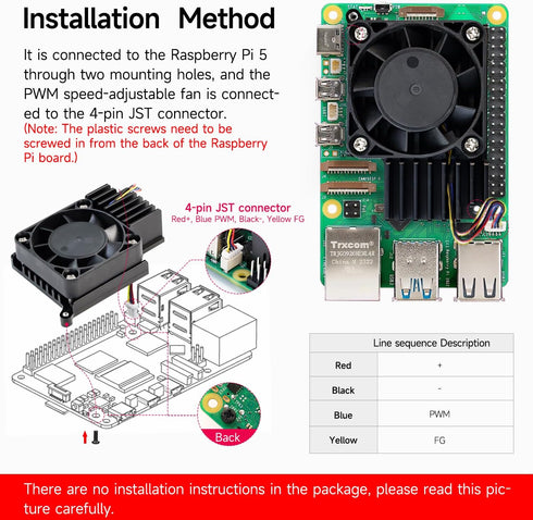 Yahboom Cooler for Raspberry Pi 5,with PWM Cooling Fan Aluminum Heatsink for Pi5?Insulation Silicone Thermal Pad Cool Cooler Pi50 Cool Down Quickl...