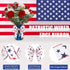 Xunyee 2 Rolls 20 Yards Red White Blue Ribbon Independence Day Stars Wired Edge Ribbon Fabric Patriotic Flag 4th of July Patriot Day Labor Day Rib...