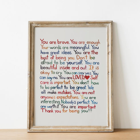 AMERICAN LUXURY GIFTS You Are Brave Inspirational Poster – Motivational Wall Art Print 8×10 Unframed for Home, Office, Bedroom & Classroom – Posit...