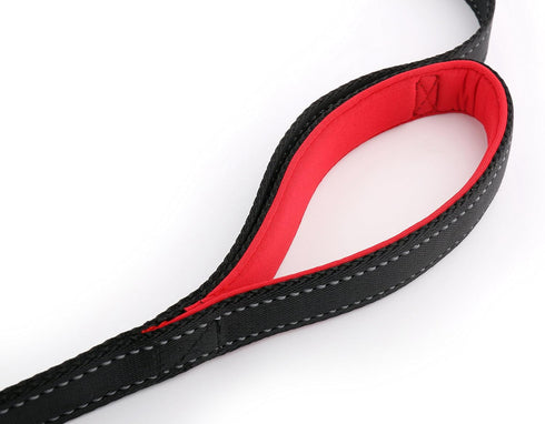 Dog Leash 8ft Long - Black - Traffic Padded Two Handle - Heavy Duty - Double Handles Lead for Control Safety Training - Leashes for Large Dogs or ...