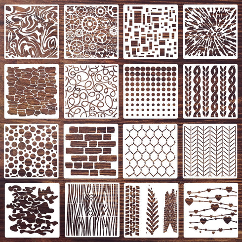 Camouflage Pattern Stencils for Painting on Wood Herringbone Stencil Cubist Templates Geometric Stencils for Wall Scrapbooking Cookie Furniture Fl...