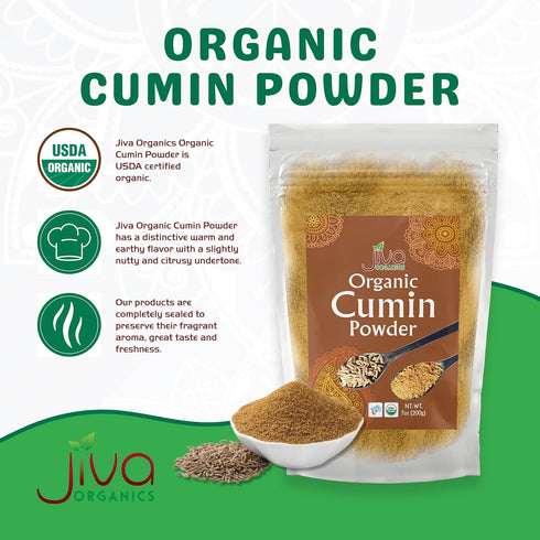 Jiva Organics Organic Ground Cumin Powder 7 ounce - 100% Pure & Non-GMO (Ground Cumin Seeds)...