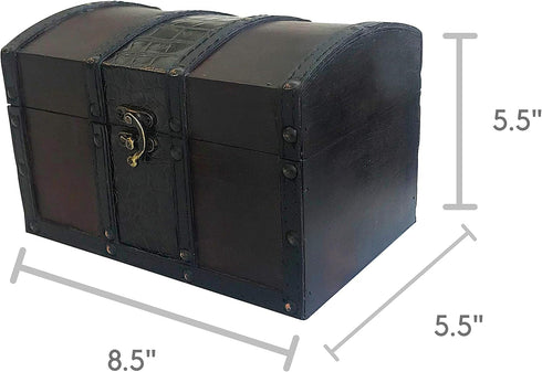 MAXFLO Handcrafted Wooden Treasure Chest Decorative Storage Box with Lock for Home Decor...
