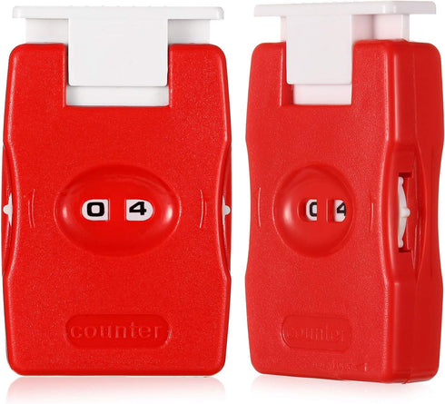 2 Pieces Knitting Counter, Stitch Counter Kacha Needle Marking Tool Plastic Knitting Crochet Stitch, Red...