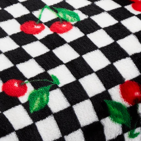Betsey Johnson - Blanket, Buttery-Soft Throw Blanket for Couch or Bed, Boldly Plush & Oversized Bedding, Halloween Decor (Cherry Checker Red, 50" ...