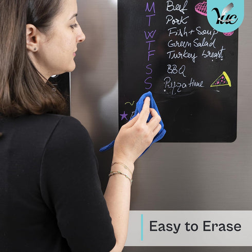 12x8 inch Small Black Board - Magnetic Blackboard - Magnetic Dry Erase Board - Fridge Blackboard - Refrigerator Blackboard - Blackboard for Fridge...