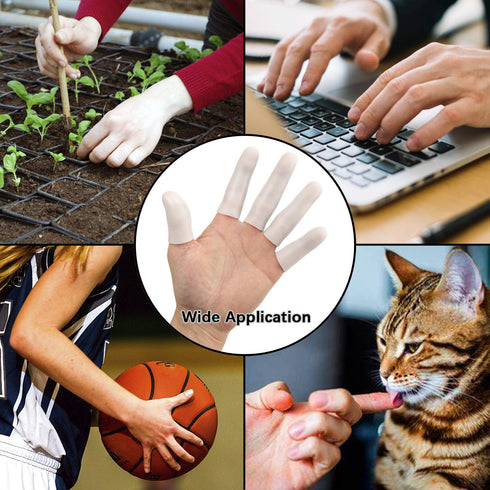 ANCIRS Gel Finger Support Protector Gloves, Gel Finger Cots/Covers - Different Sizes Silicone Fingertips for Hands Cracking, Eczema Skin (20pcs Wh...