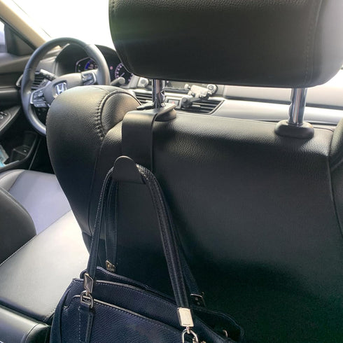 Ginsco Car Seat Headrest Hook, 4 Pack Heavy Duty ABS Auto Seat Hook Hanger Storage Organizer for Purse Coat Handbag Umbrellas, Car Accessories Uni...