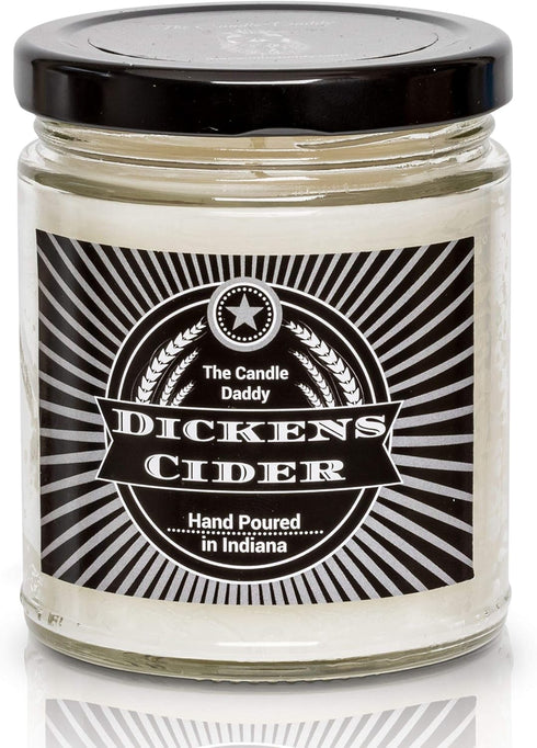 Dickens Cider- Funny Apple Bourbon Cider Scented Jar Candle Fall- 6 Ounce- 40 Hour Burn...
