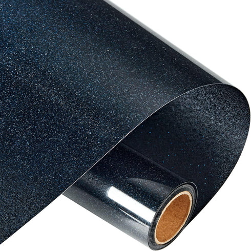 Glitter Heat Transfer Vinyl Rolls for Cricut & Silhouette Cameo, 10In x 5Ft HTV Vinyl Rolls, Glitter Iron on Vinyl for T-Shirts (Glitter Black)...