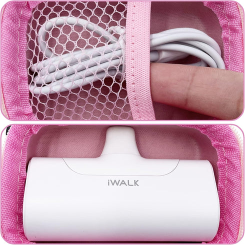 LeoTube Carrying Case for iWALK Portable Charger 4500mAh Ultra-Compact Power Bank Battery Pack, Protective Travel Holder Compatible with Charmast ...
