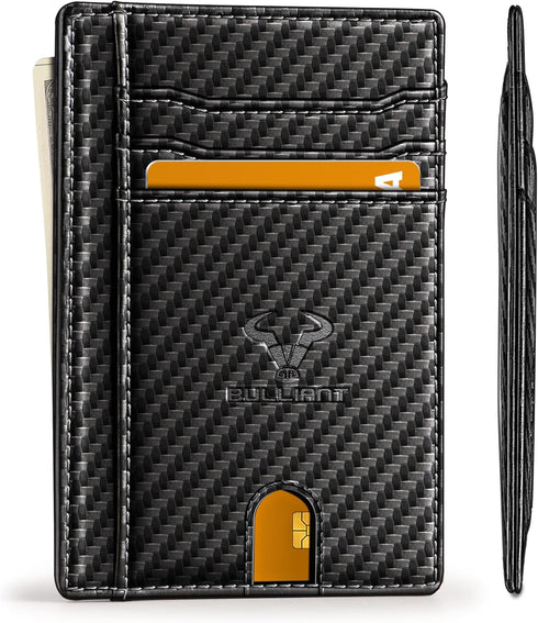 BULLIANT Slim Wallet, Skinny Minimal Thin Front Pocket Wallet Card Holder For Men 7Cards 3.15"x4.5",Gift-Boxed...