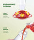 Hummingbird Feeder 10 oz. Plastic Hummingbird Feeders for Outdoors, with Built-in Ant Guard - Circular Perch with 5 Feeding Ports - Wide Mouth for...