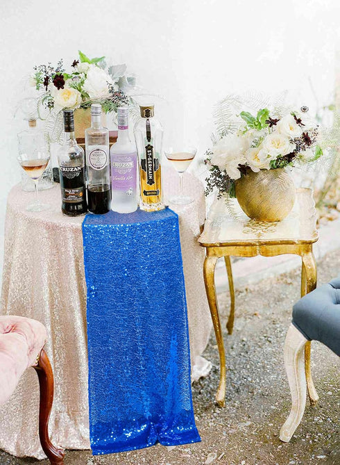 ShinyBeauty Sequin Table Runners Table Covers for Party 12 by 108 in Wedding Royal Sequin ~0111S (1, Royal Blue)...