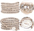 KELITCH New Gray Crystal Beaded 5 Wrap Bracelet On Leather Friendship Bracelets Jewelry for Womens...