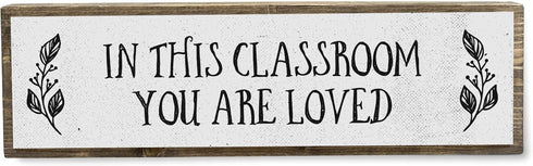 Teacher Wood Signs (Medium - Wood And Metal, In This Classroom You Are Loved)...