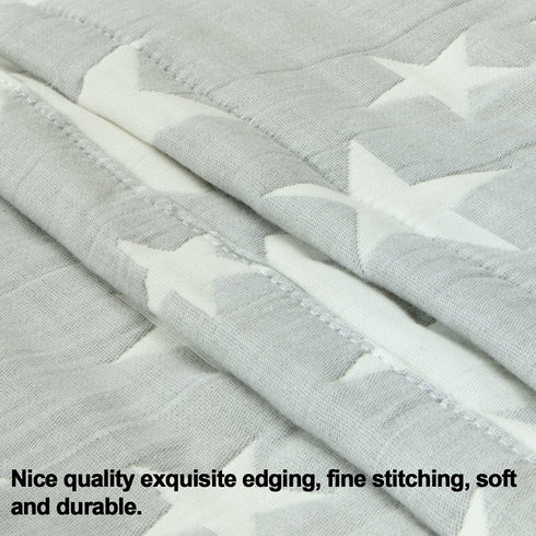NTBAY 3 Layer Toddler Blanket, Muslin Cotton Jacquard Bed Blankets, Lightweight Thermal Baby Blanket, Super Soft and Warm Crib Blanket for All Sea...