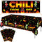 Chili Cook Off Decorations, 71" x 24" Chili Cook Off Banner, 3 Pcs Chili Pepper Plastic Tablecloth Table Cover 53" x 108", Mexican Fiesta Chili Co...