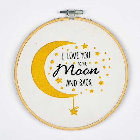 DUTCH STITCH BROTHERS Embroidery Starter Kit, DSB034 Stamped Fabric, Moon Pattern, Embroidery Kit for Adults...