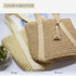 Straw Beach Bag for Women Woven Structured Tote Bag Summer Shoulder Handbags...