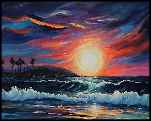 Posterizer 1 pcs- beach and the sea-abstract art 7-Landscape & Nature Art-Floral Botanical Art- Decor for Home & Office- unframed wall art...