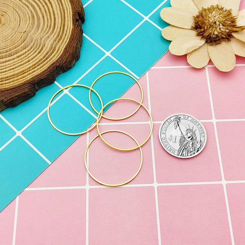 100Pcs Earrings Hoop for Jewelry Making, 30mm Earring Finding Hypoallergenic Round Hoop Earrings Circle Open Bezel Pendant Frame Earring Beading H...
