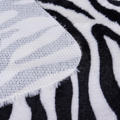 Zebra Print Rug,3.6x2.5 Feet Faux Animal Print Rug Cute Area Rug Fun Western Room Decor Zebra Rugs for Living Room Bedroom Non-Slip (43 inches x 2...