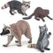 Atralo Service Wildlife Animal Figures Model Playsets 4 PCS Raccoon Beaver Figure Model Toy Desktop Decoration Collection Party Favors Toys for Bo...