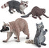 Atralo Service Wildlife Animal Figures Model Playsets 4 PCS Raccoon Beaver Figure Model Toy Desktop Decoration Collection Party Favors Toys for Bo...